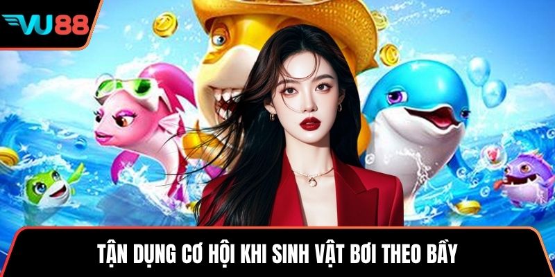 Tận dụng cơ hội khi sinh vật bơi theo bầy